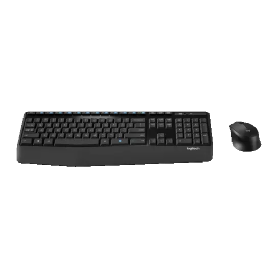 طقم كيبورد وماوس لاسلكي Logitech MK345 Comfort (إنجليزي/عربي) – أسود