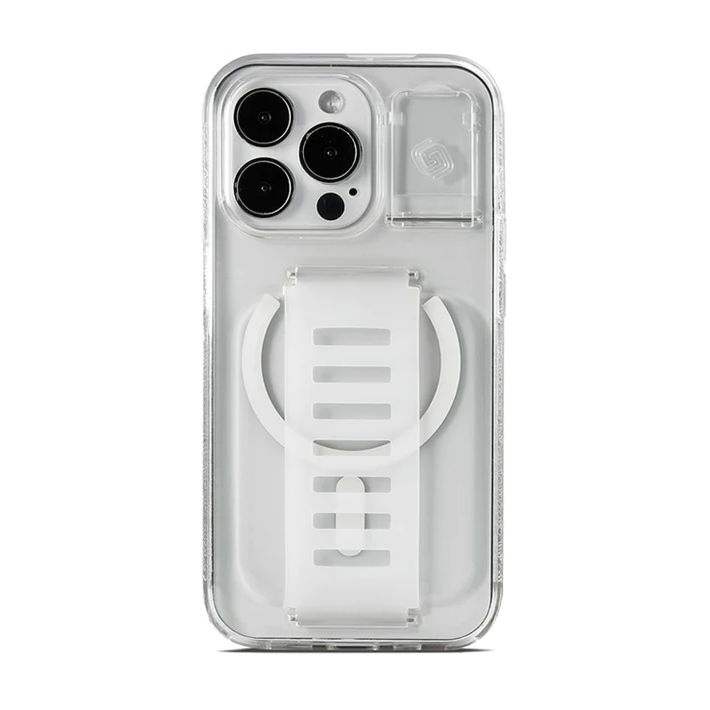 كفر Grip2U Boost مع حامل لجهاز آيفون 15 برو – شفاف