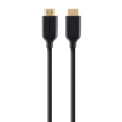 كيبل Belkin HDMI عالي السرعة مطلي بالذهب 2 متر مع Ethernet ويدعم 4K / Ultra HD (F3Y021) – أسود