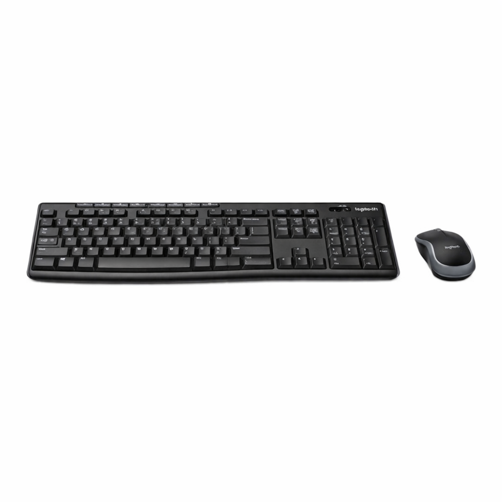 طقم كيبورد وماوس لاسلكي Logitech MK270 (إنجليزي/عربي) – أسود