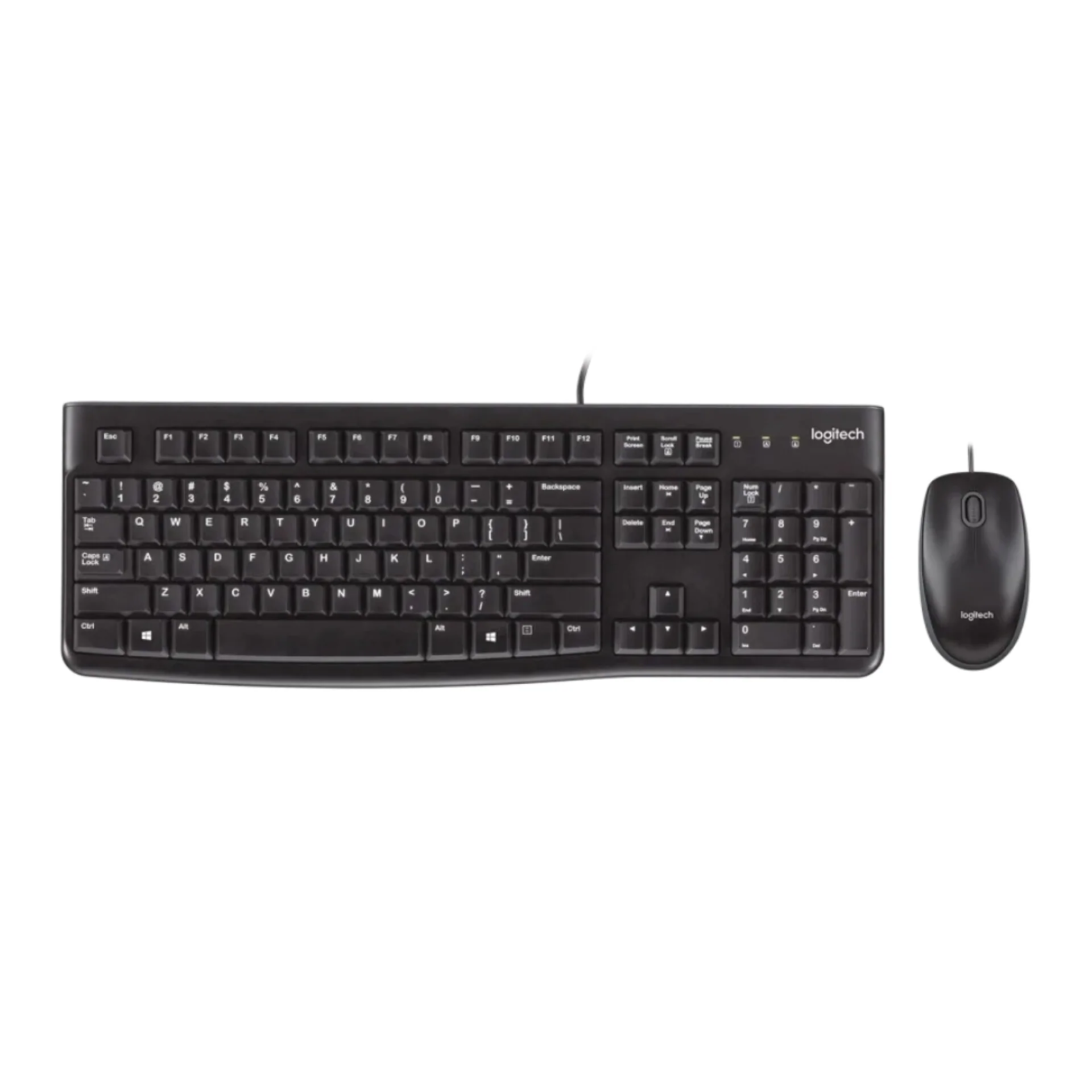 طقم كيبورد وماوس سلكي Logitech MK120 (إنجليزي/عربي) – أسود