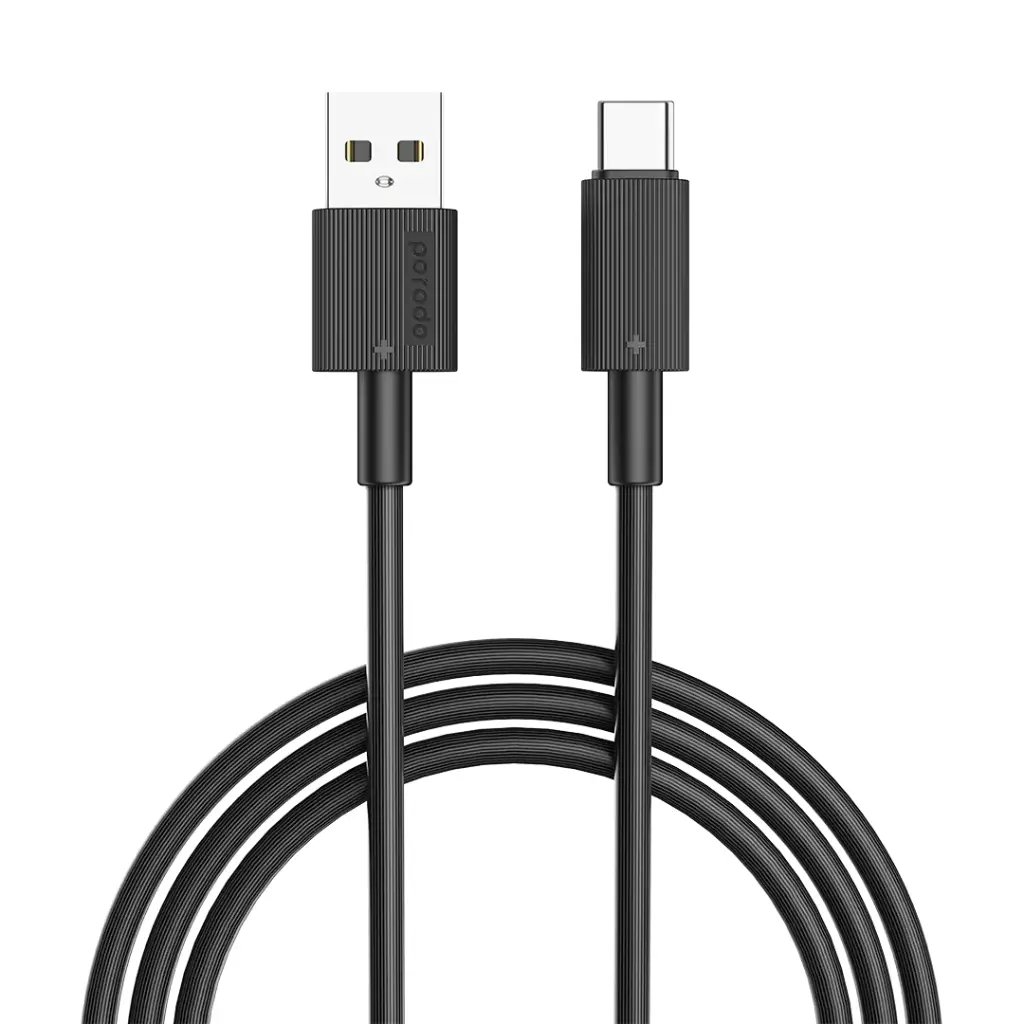 بورودو كابل شحن متين USB-A إلى Type-C بطول 3 متر (PDCBL0005) أسود