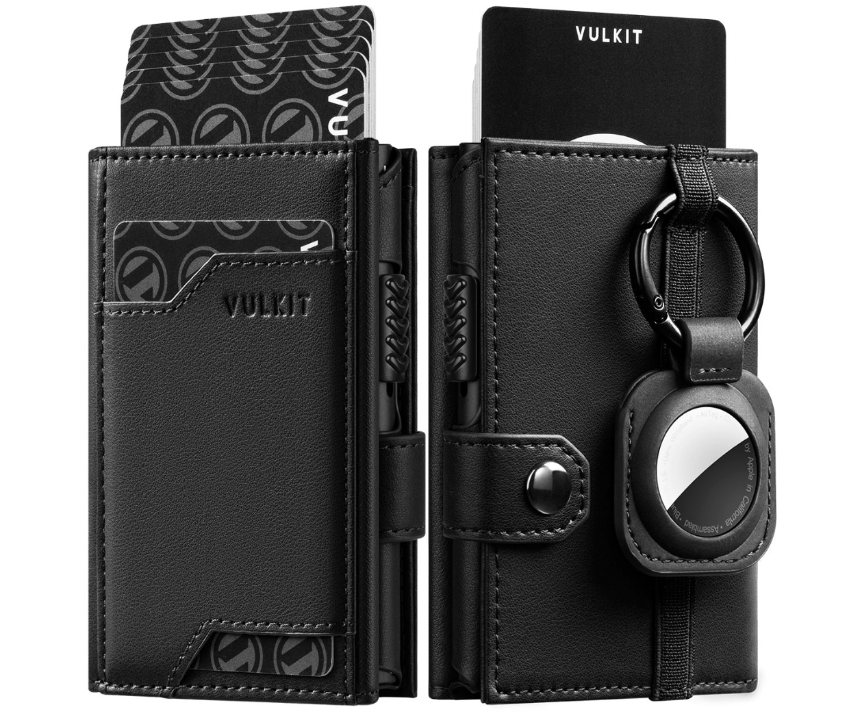 VULKIT VC311- محفظة الأوراق النقدية ونافذة الهوية مع حامل بطاقة هوائية قابل للإزالة (لا يشمل بطاقة Airtag) أسود جديد