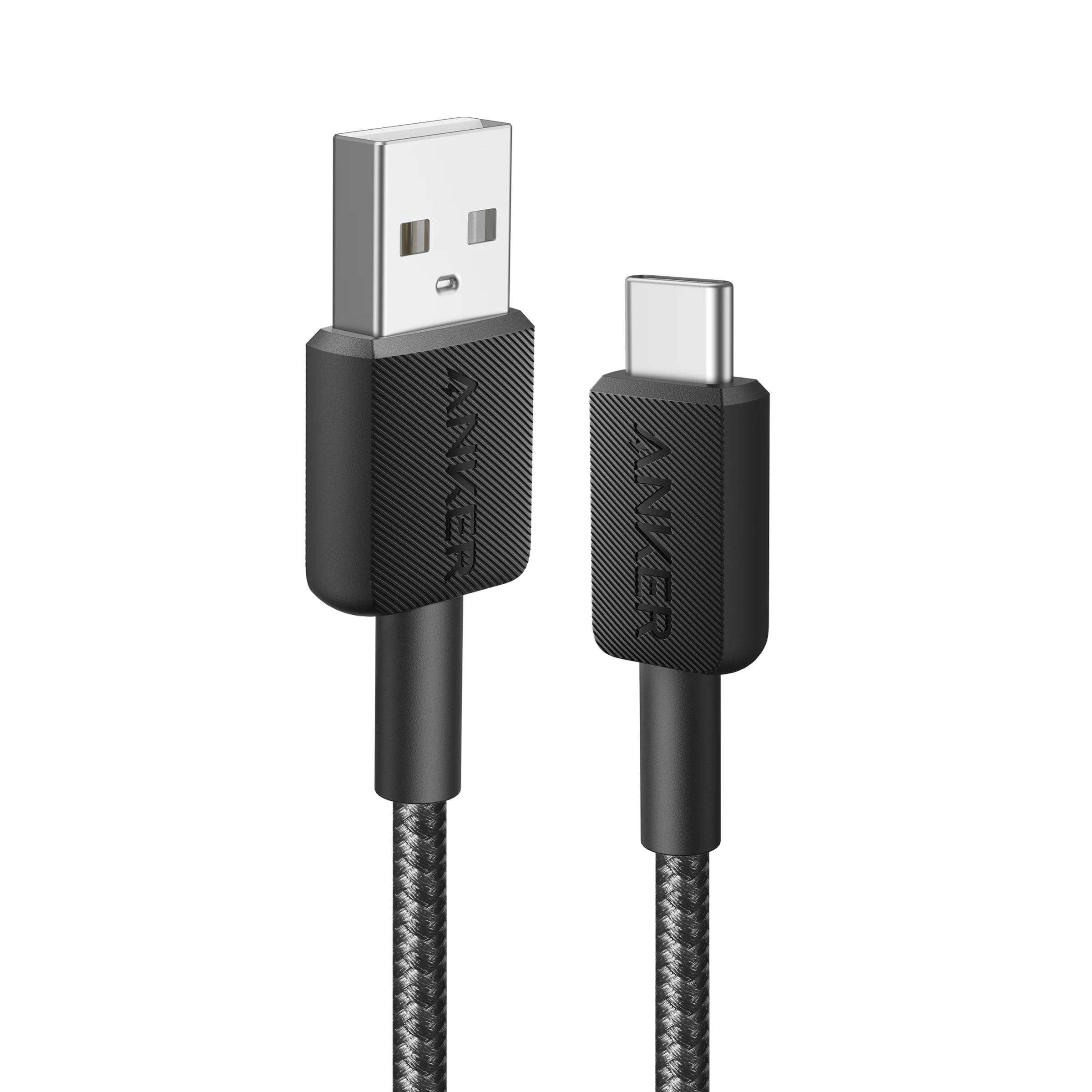كابل Anker Zolo من USB-A إلى USB-C مجدول بطول 1 متر - أسود