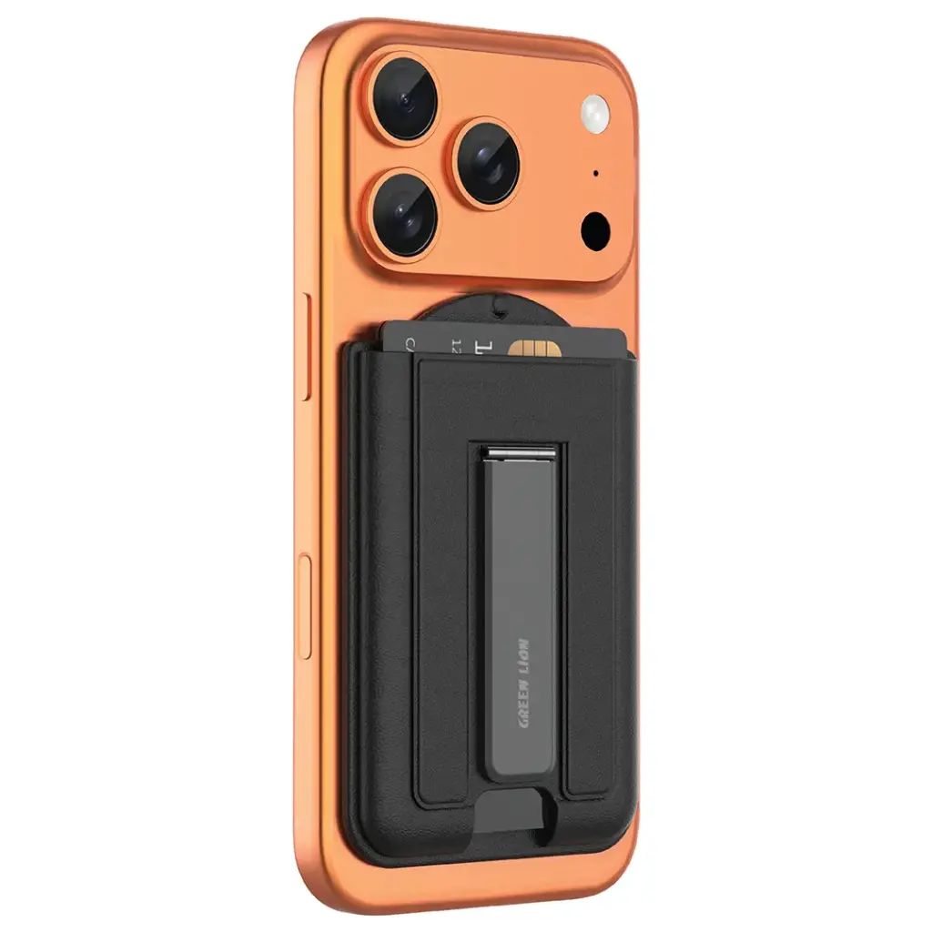 محفظة بطاقات مغناطيسية مع حامل Green Lion Mag Wallet Kickstand (GX-78) – أسود