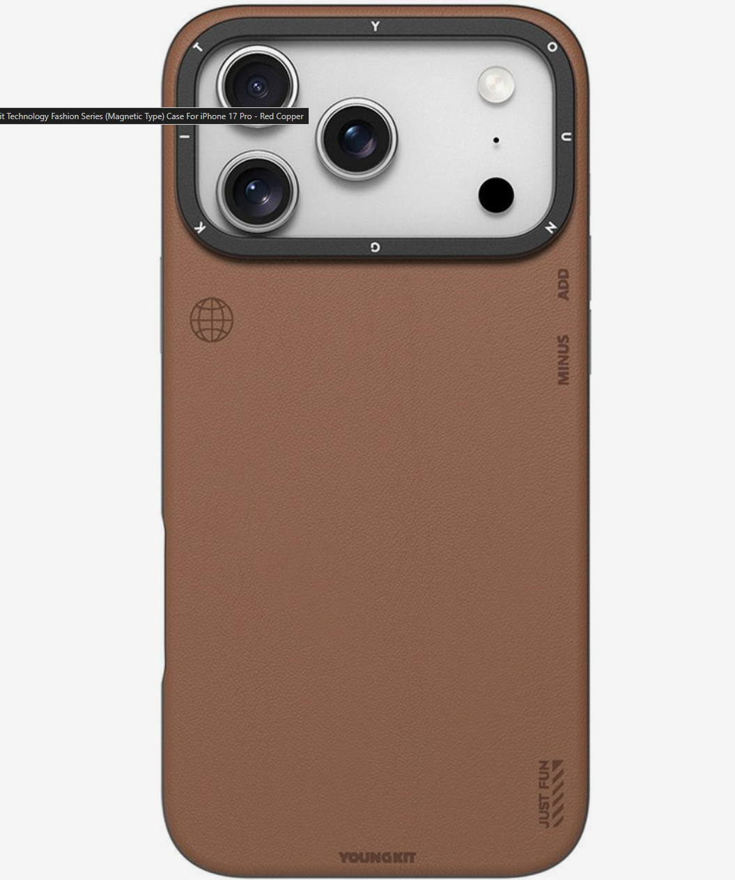 كفر YoungKit Technology الأنيق لهاتف iPhone 17 Pro Max - أحمر نحاسي