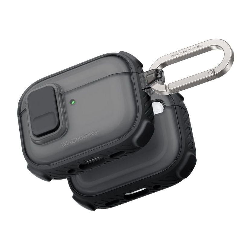 كفر  AmazingThing Titan Pro Mag لسماعات Airpods Pro 3 - أسود شفاف
