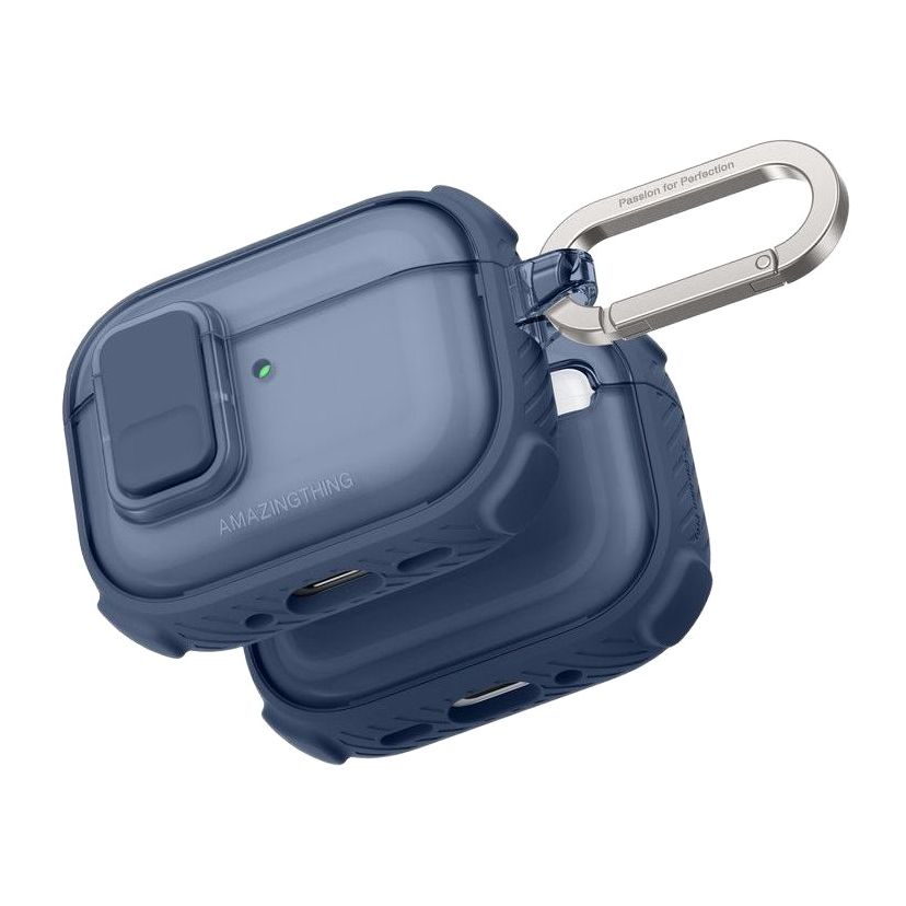 كفر  AmazingThing Titan Pro Mag لسماعات Airpods Pro 3 - أزرق شفاف