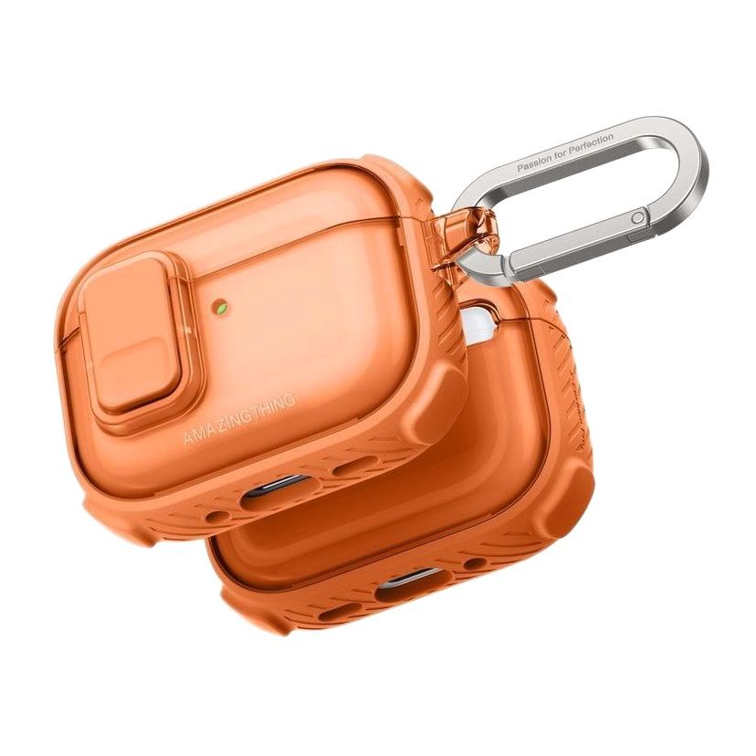 كفر  AmazingThing Titan Pro Mag لسماعات Airpods Pro 3 - برتقالي شفاف