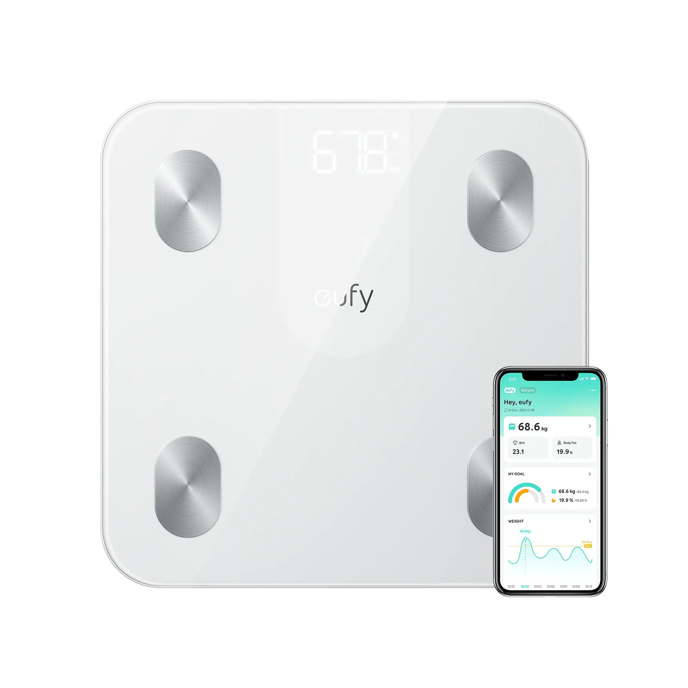 ميزان Eufy الذكي من Anker A1 أبيض - T9120K21