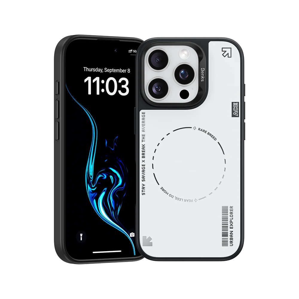 كفر  Benks Dynamic Basis لهاتف iPhone 16 Pro Max - أبيض