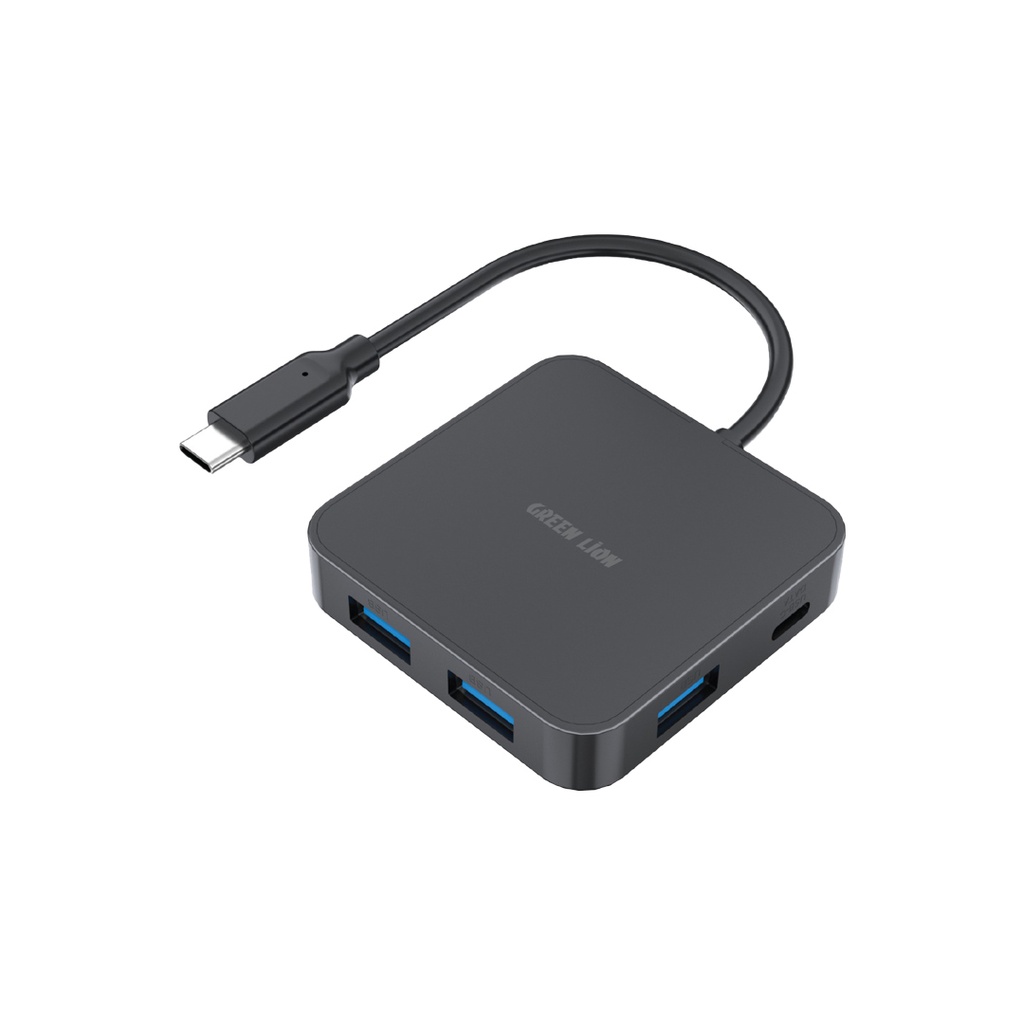 محول Green Lion 7 في 1 بمنفذ USB-C متعدد الوظائف  – أسود