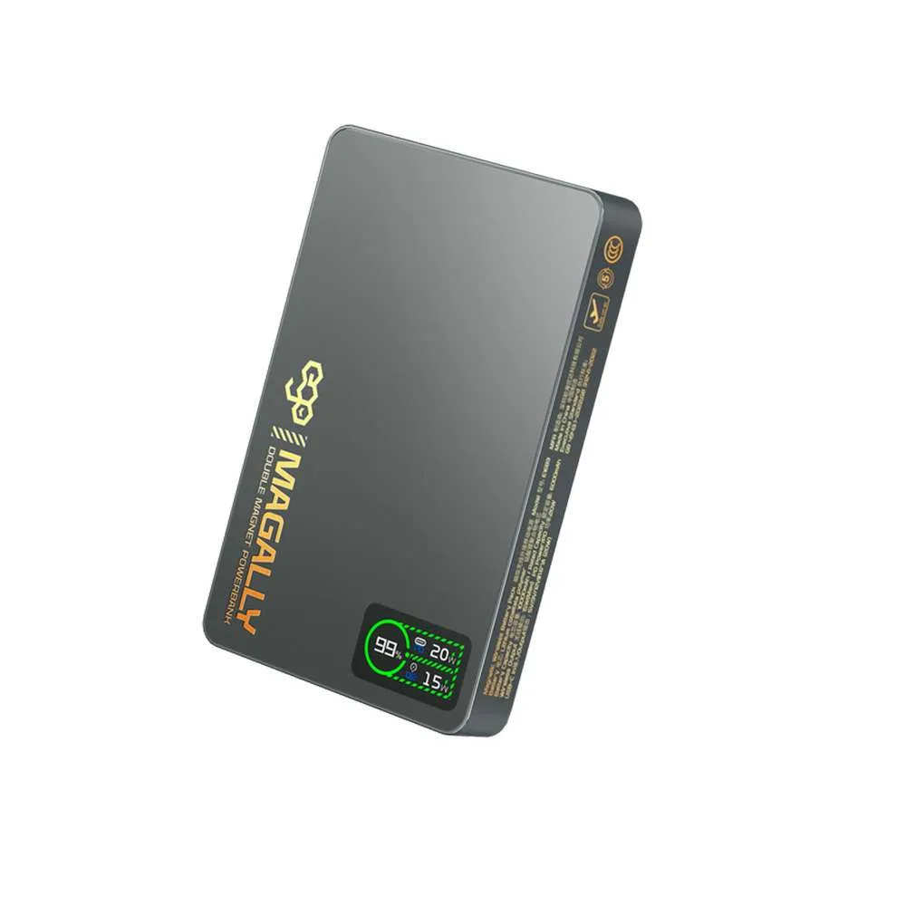 باوربانك EGO MagAlly مغناطيسي 3 في 1 مزدوج الوجه Qi2 بسعة 10000mAh – أسود