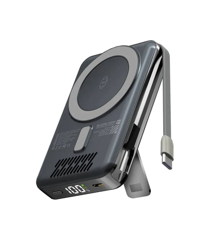 باور بانك مغناطيسي EGO AllyDelivery 4S سعة 10000mAh بتصميم 6 في 1 وبقدرة 35W – أسود