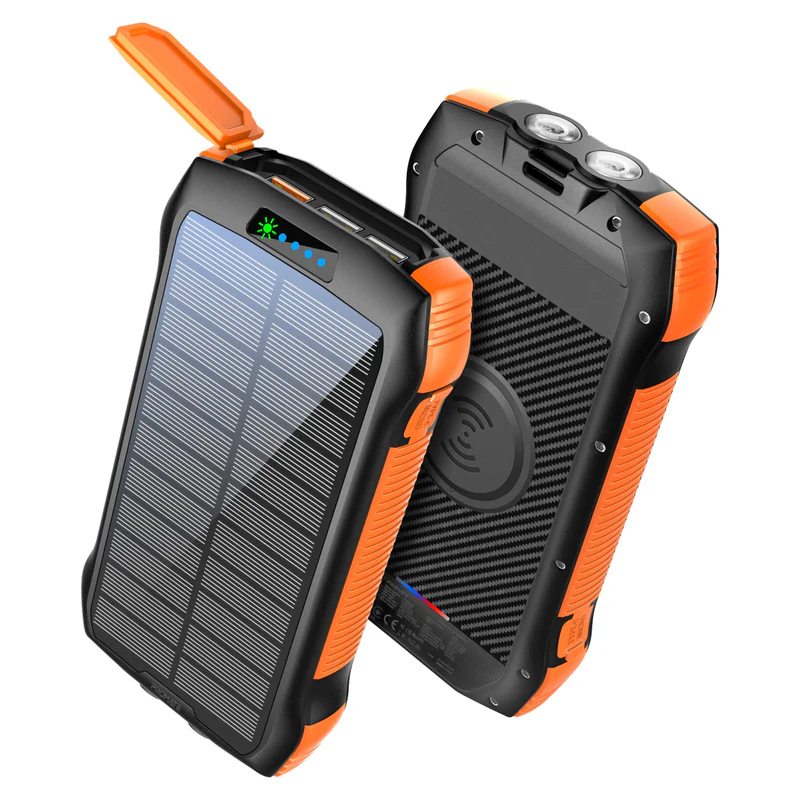 باور بنك بالطاقة الشمسيه Promate Rugged EcoLight بسعة 20000mAh