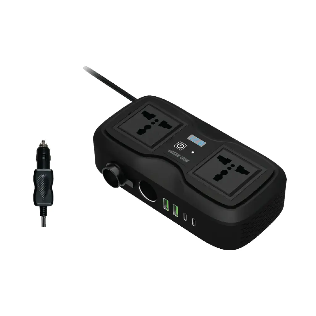 محول طاقة Green Lion GC-233 بقدرة 200 واط – أسود