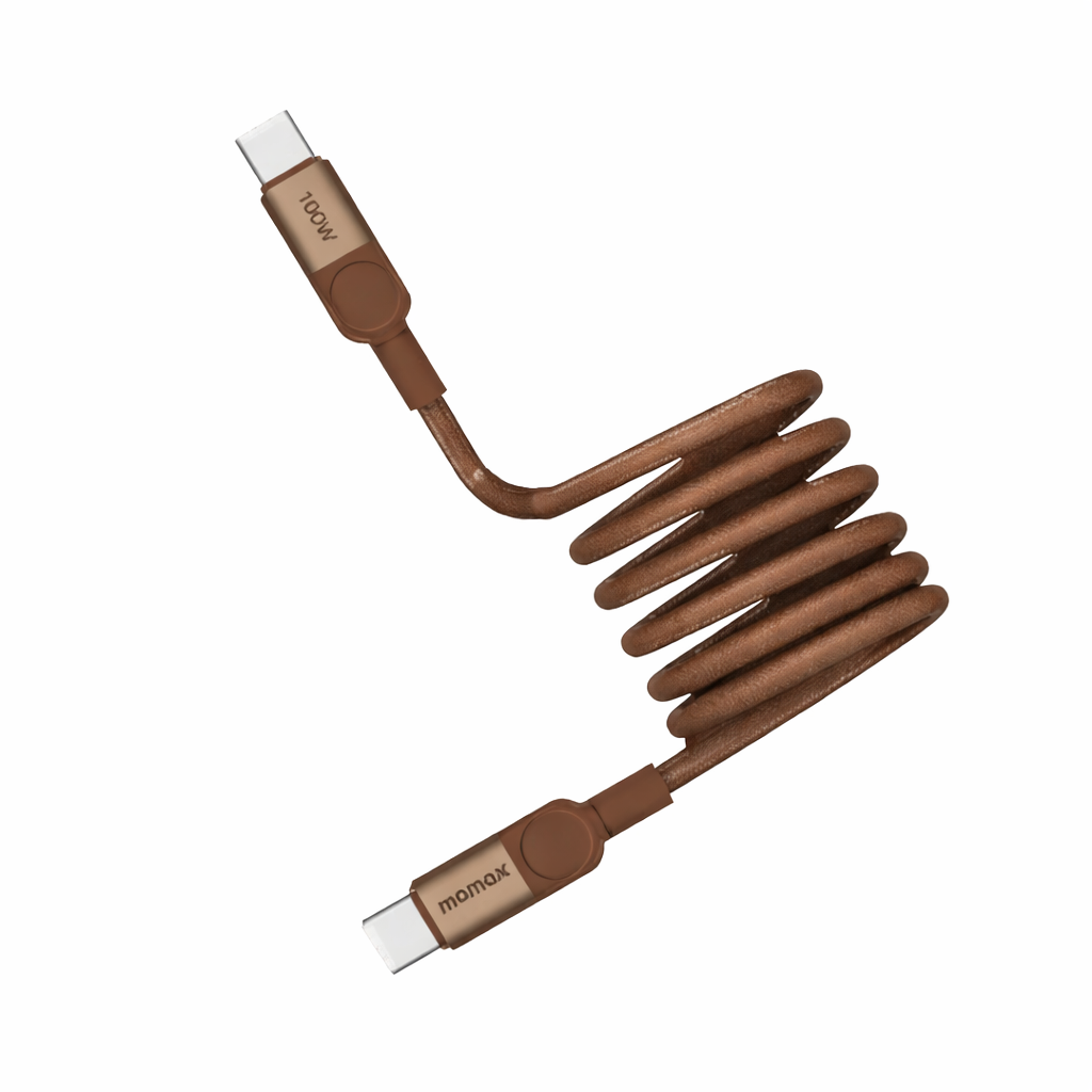 كابل ماج لينك من موماكس بقوة 100 واط USB-C إلى USB-C بطول 1 متر - ذهبي