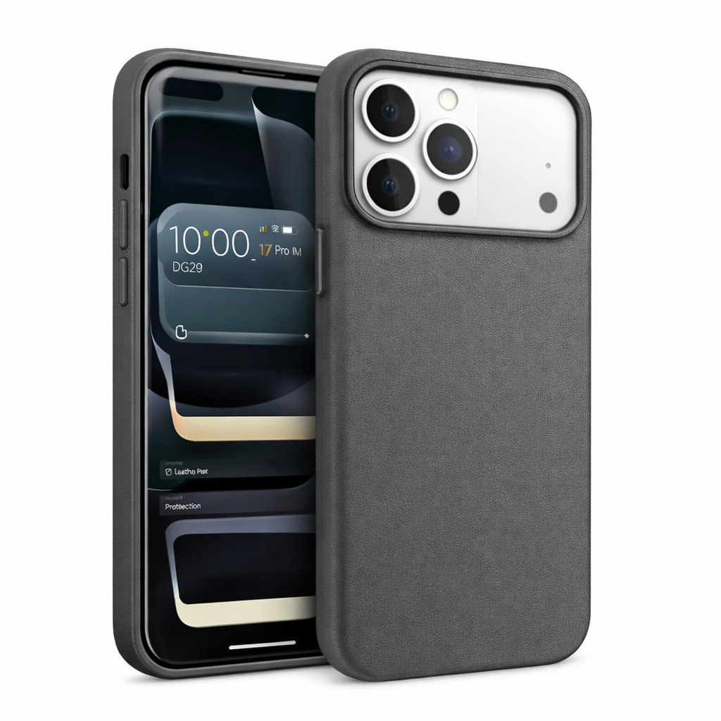 كفر  HOCO DG29 الجلدي لحماية هاتف iPhone 17 Pro Max من السقوط - رمادي داكن