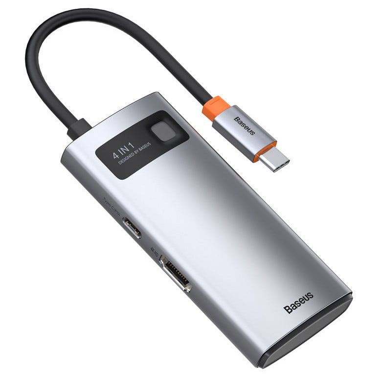 محول Baseus Metal Gleam Hub متعدد الوظائف 4 في 1 تايب سي