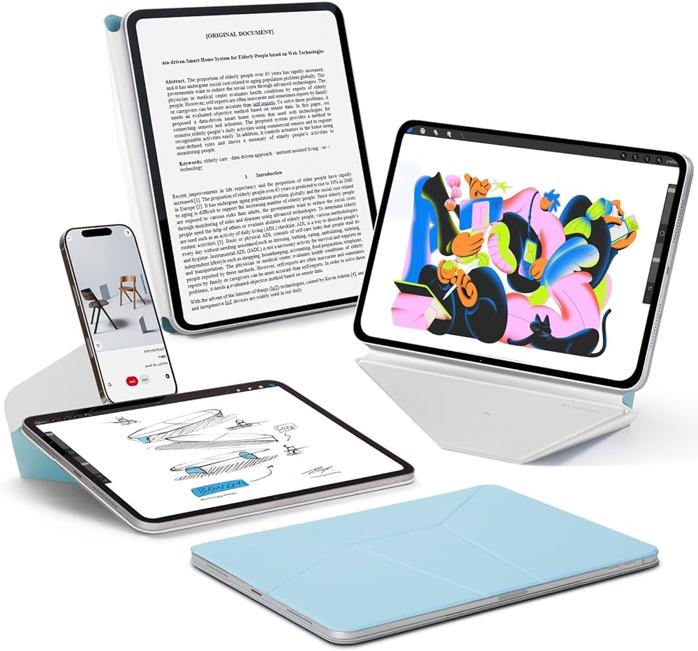 كفر MOFT Dynamic Folio لجهاز iPad Pro 13 بوصة (M4) - رذاذ مهدئ × Misty Cove