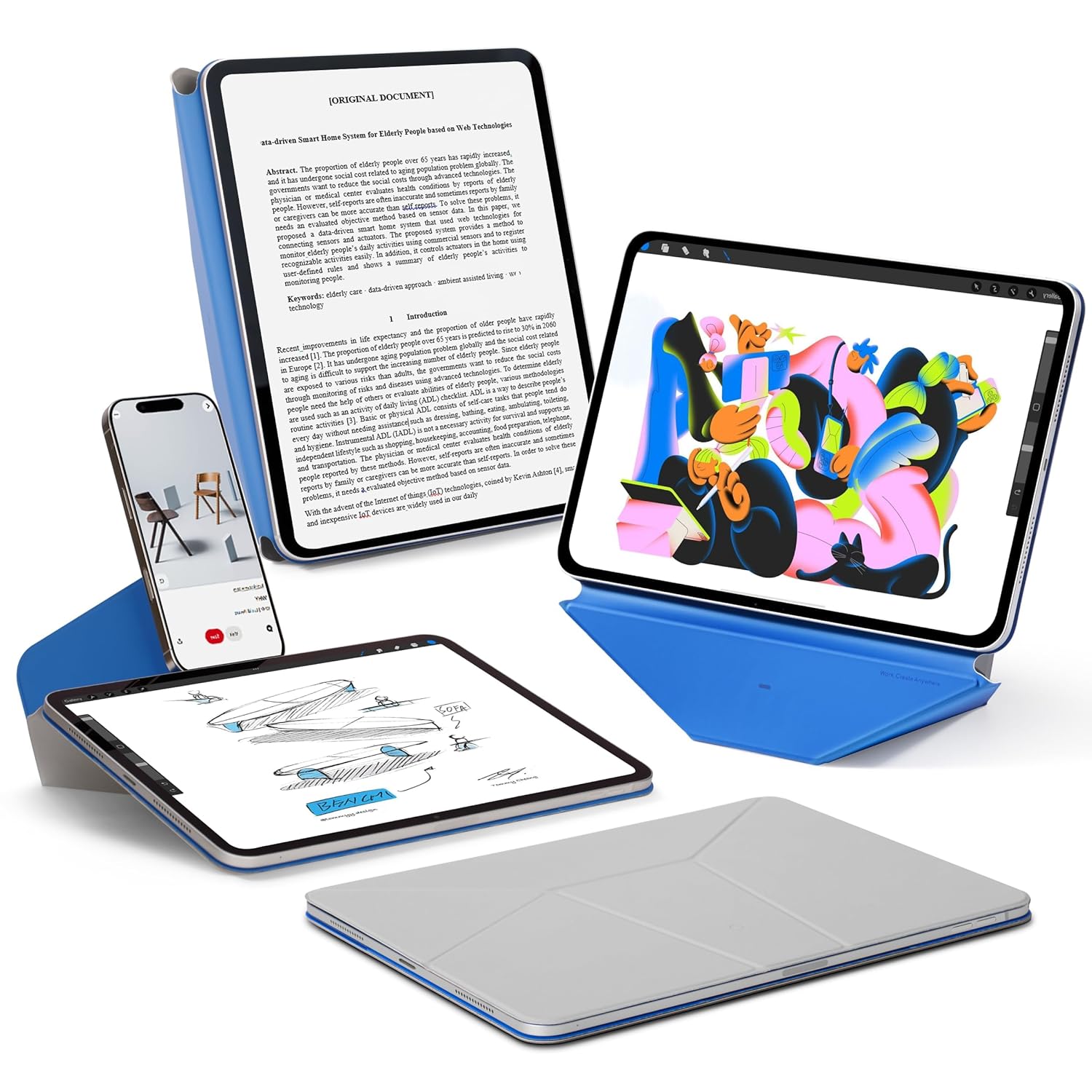 كفر MOFT Dynamic Folio لجهاز iPad Pro مقاس 13 بوصة (M4) - أسمنتي