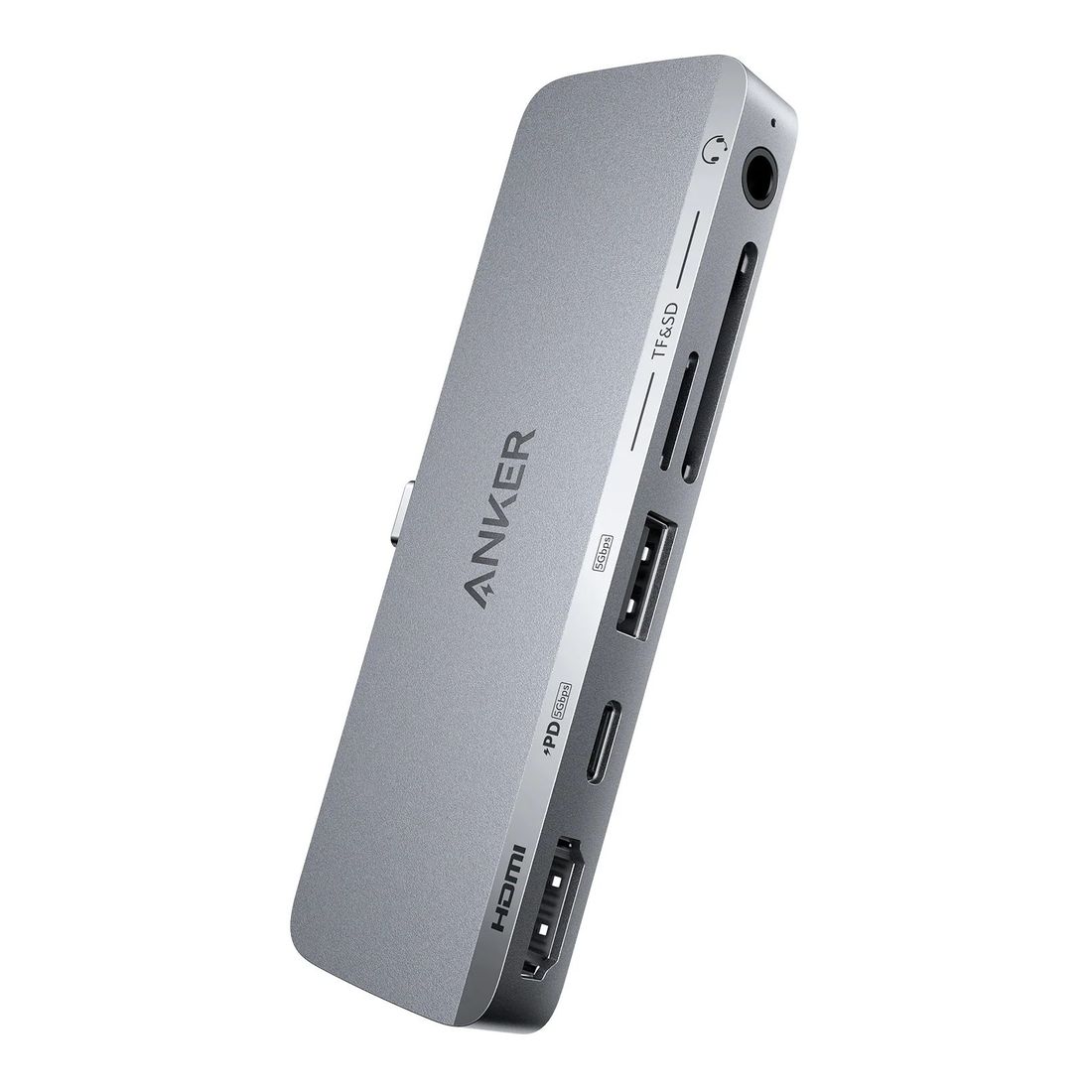 محول Anker 541 متعدد المنافذ 6 في 1 USB-C للآيباد – رمادي