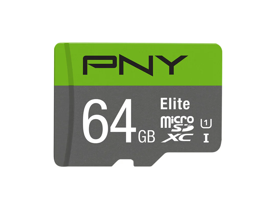 بطاقة ذاكرة MicroSDXC بسعة 64GB فئة Elite Class 10 U1 مع محول SD من PNY - سرعة 100MB/s