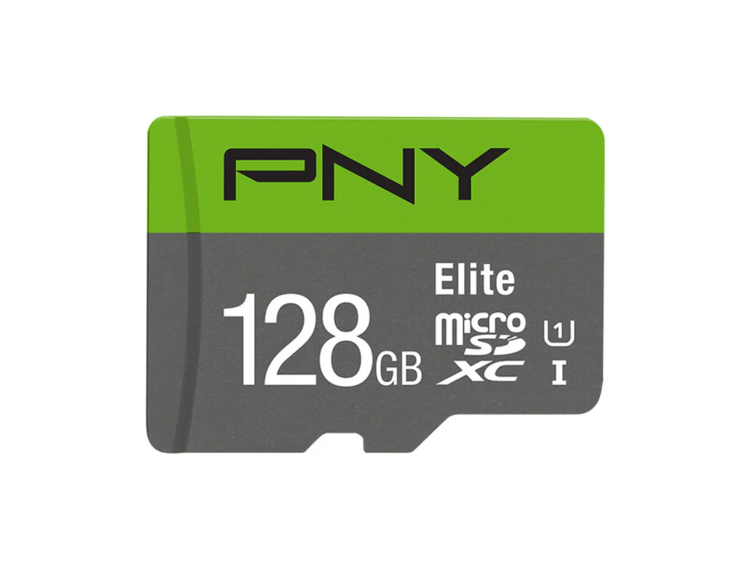 بطاقة ذاكرة MicroSDXC بسعة 128GB فئة Elite Class 10 U1 مع محول SD من PNY - سرعة 100MB/s