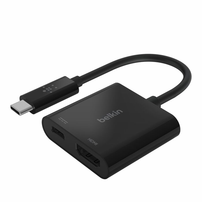 وصله USB-C إلى HDMI مع منفذ شحن من Belkin Connect - أسود