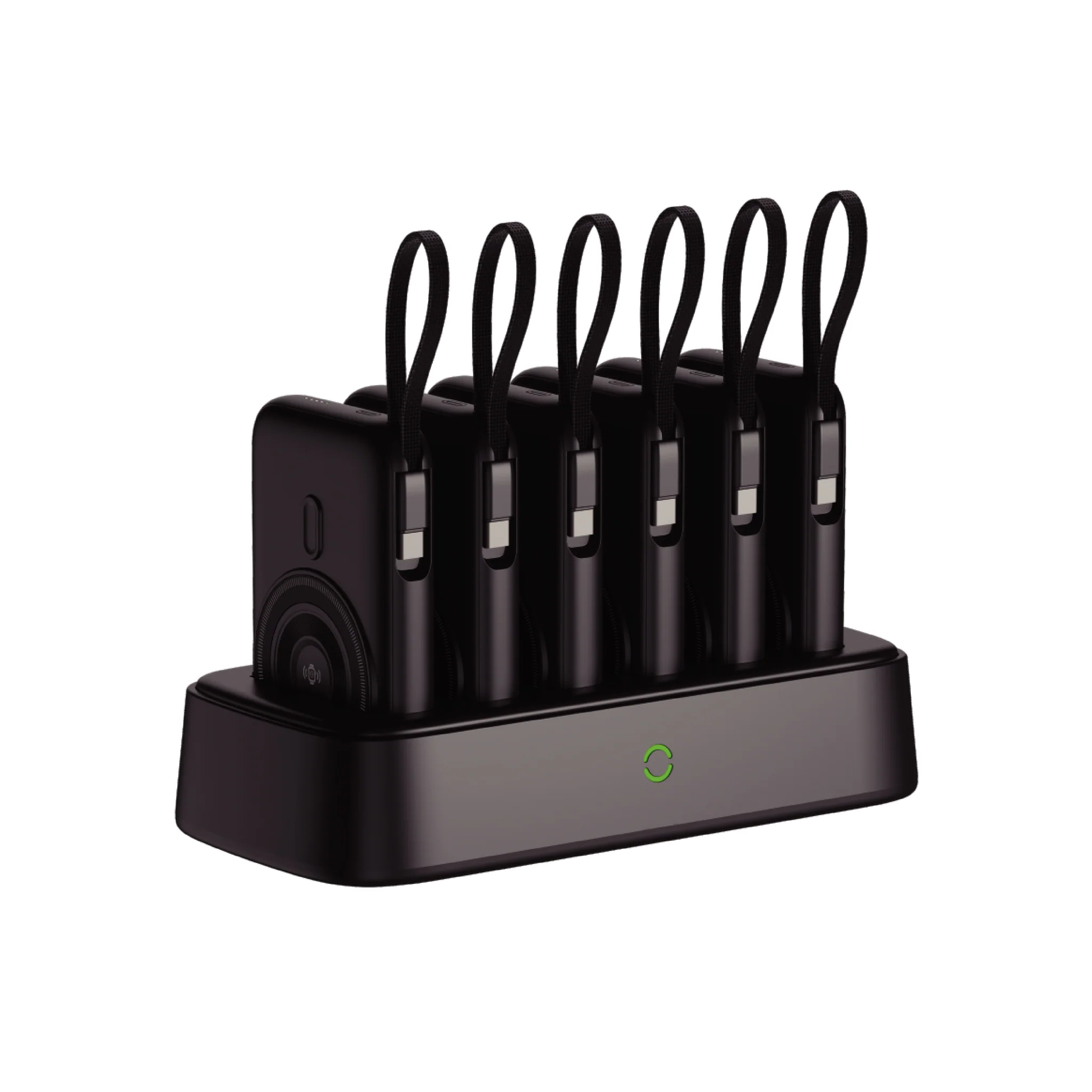 قاعدة شحن باوربانك مغناطيسي 10000mAh متعدد الاستخدامات 6 في 1 من Exact  - أسود