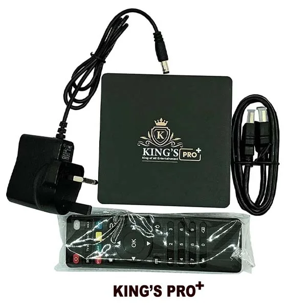 جهاز Kings Pro Android IPTV Box مع اشتراك لمدة 12 شهرًا