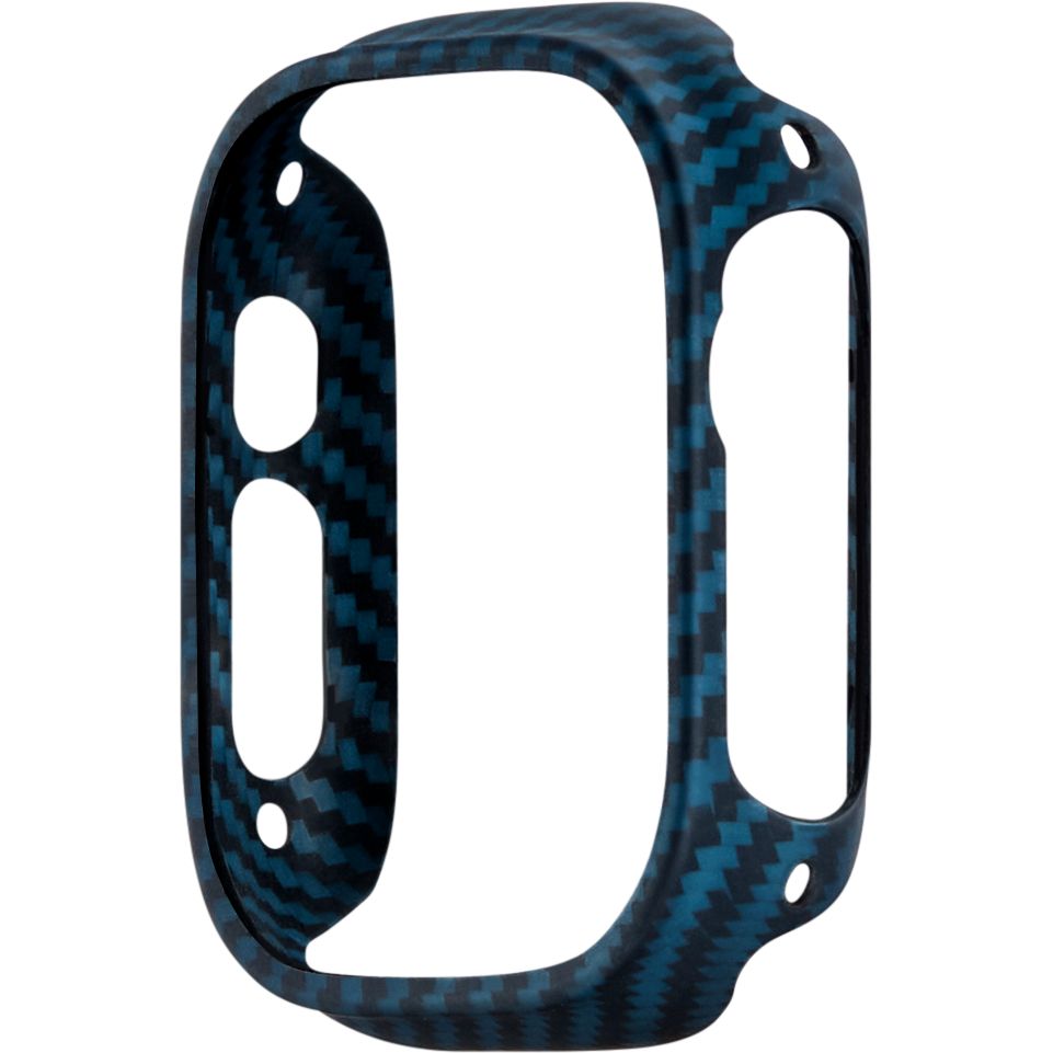 كفر ساعة Apple Watch Ultra 49 مم من ألياف الأراميد Pitaka (نسيج Twill أسود/أزرق)