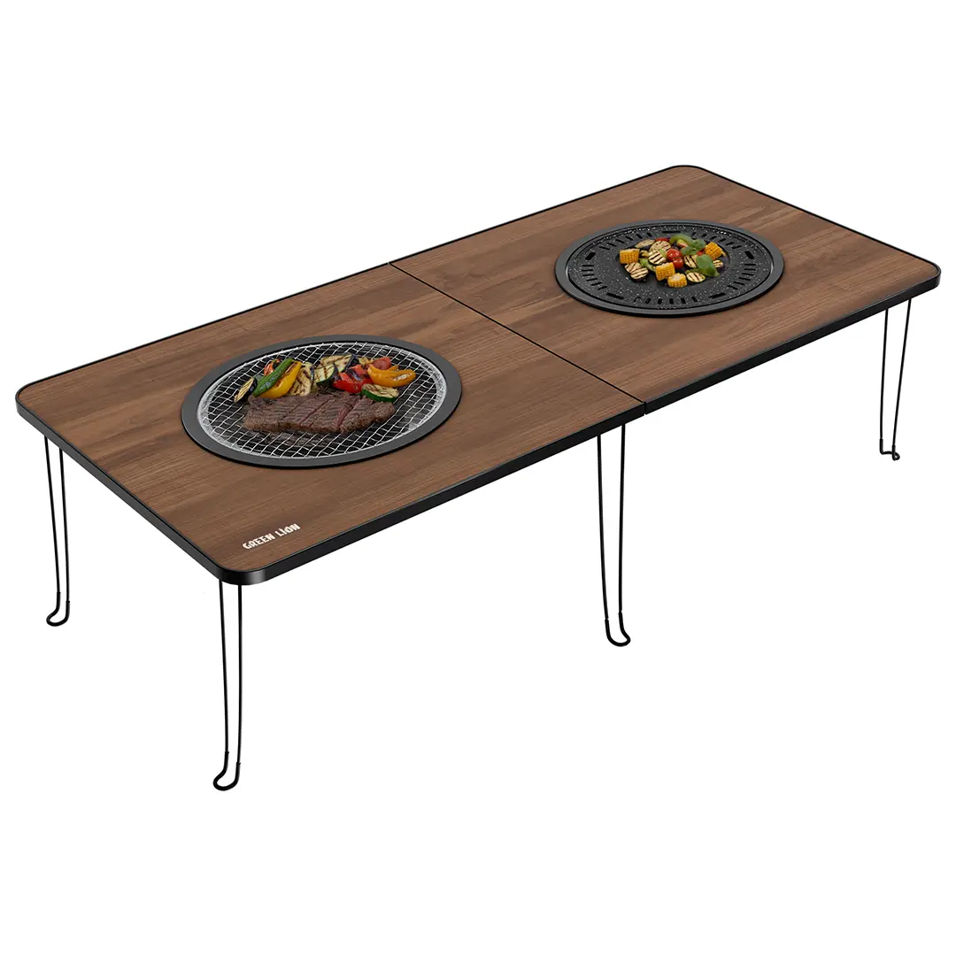 طاولة شوي وتخييم Green Lion Fold Grill Mate - خشب