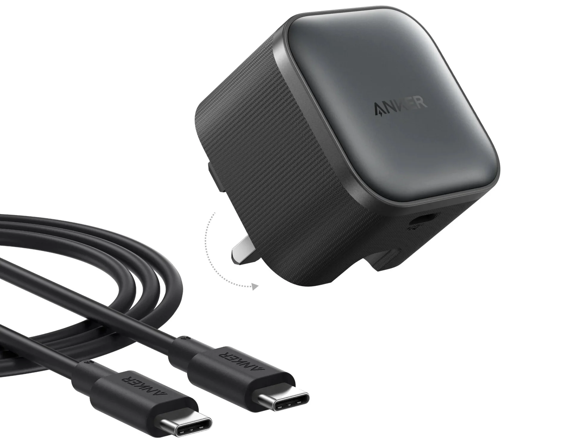 شاحن Anker Nano بقدرة 45W مع كيبل USB-C – أسود