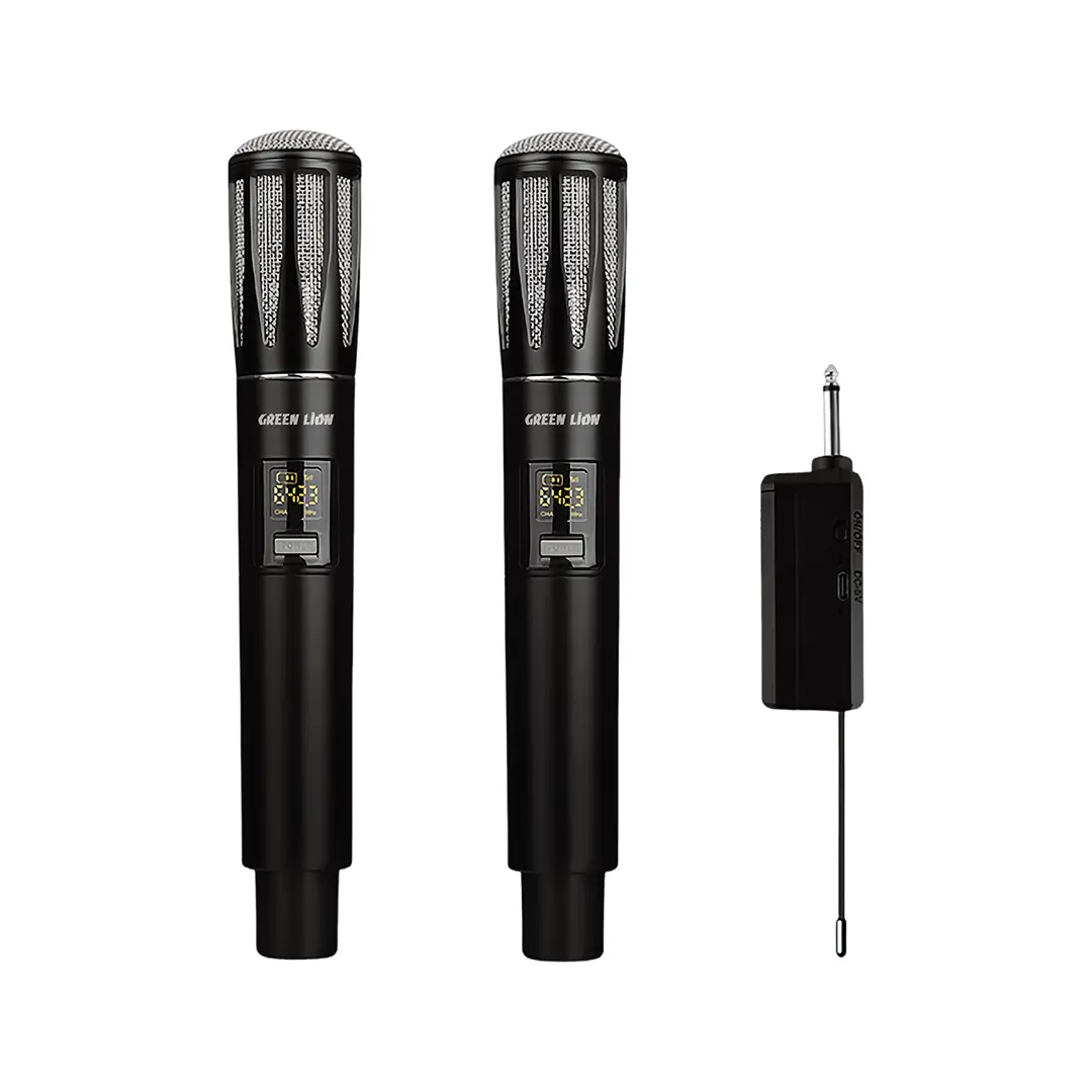 مايكروفون Green Lion لاسلكي مزدوج (Cordless Dual Mic) – أسود