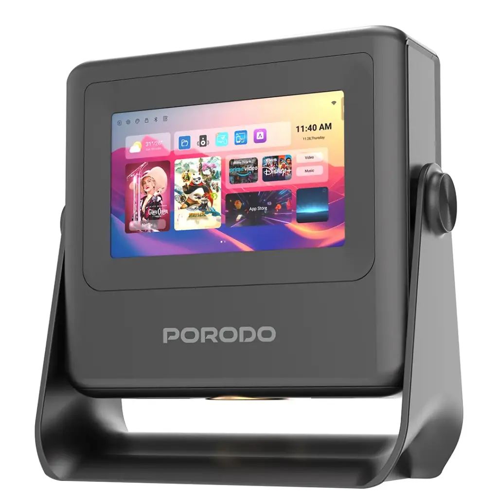 بروجكتور ذكي Porodo Optivis بدقة HD مع شاشة ذكية – أسود