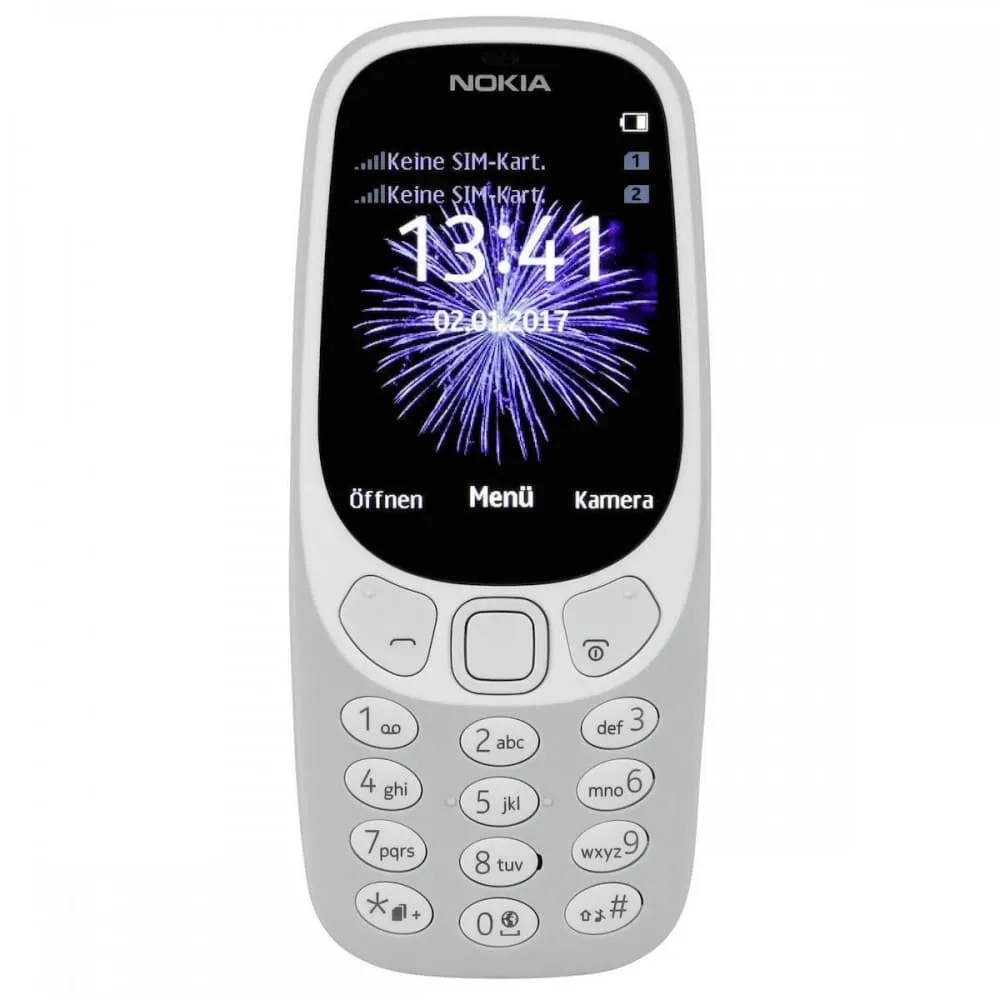 هاتف نوكيا 3310 4G كلاسيكي بلوحة مفاتيح مزود ببطاقتي SIM - باللون الرمادي