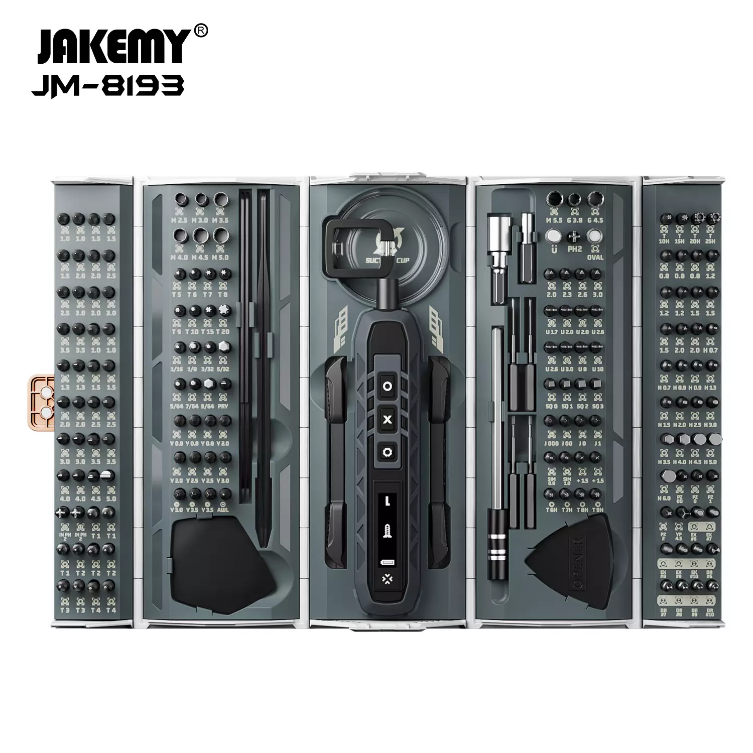 طقم مفكات كهربائي 180 قطعة من Jakemy
