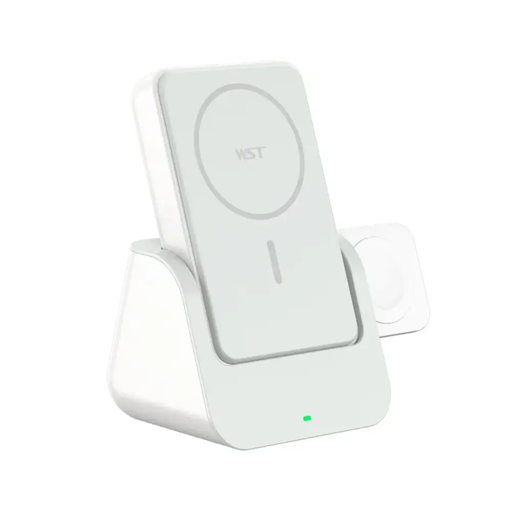 باور بانك WST 3 في 1 MagSafe بسعة 10000 مللي أمبير في الساعة مع حامل شحن لاسلكي