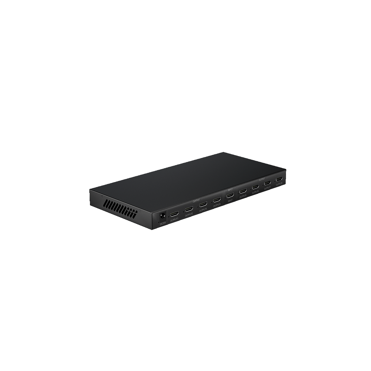 وصلة تعدد منافذ HDMI بثمانية منافذ من Heatz – أسود