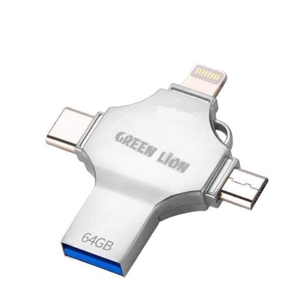 فلاش درايف 4 في 1  بسعة 64GB من جرين ليون