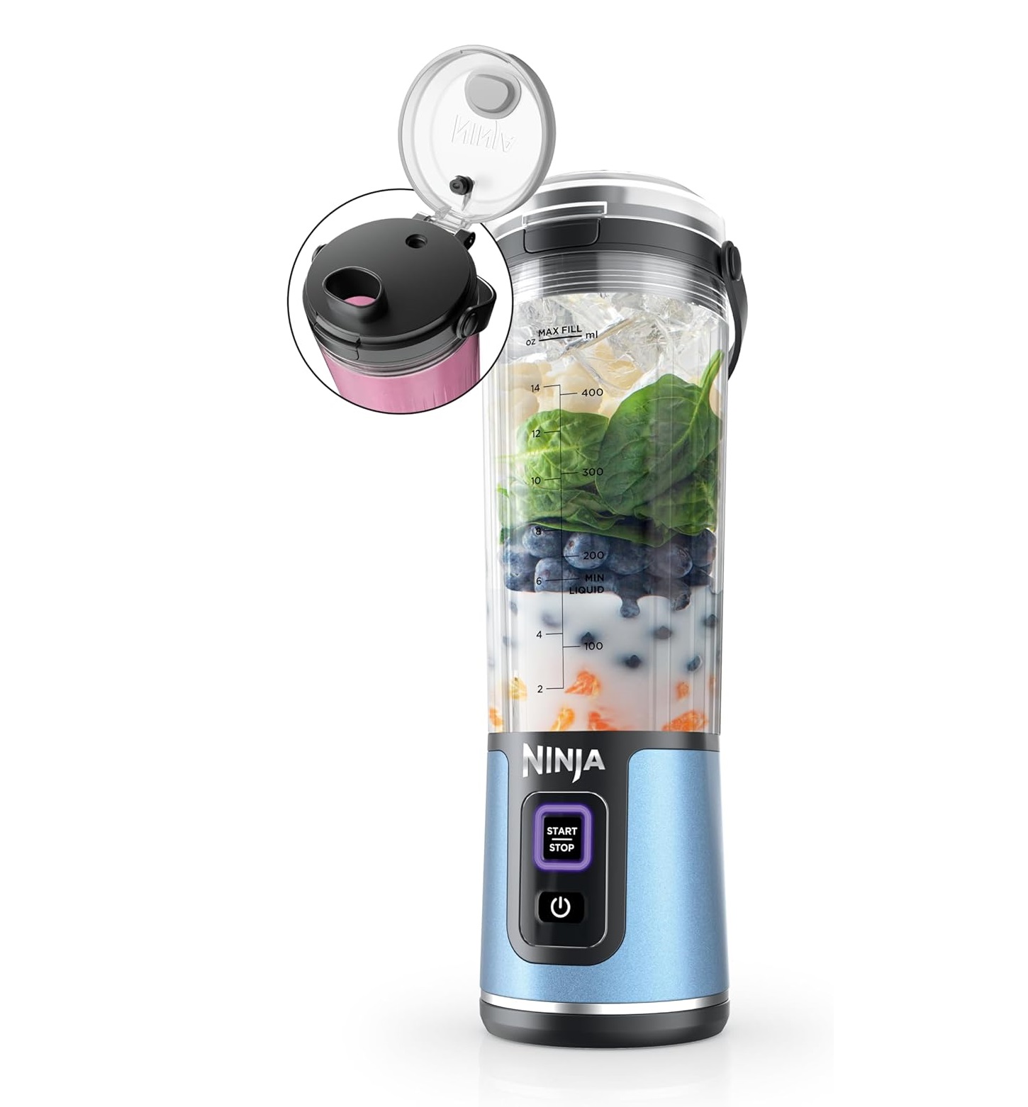Ninja Blast Portable Blender 530mL (BC151BM) Metallic Blue