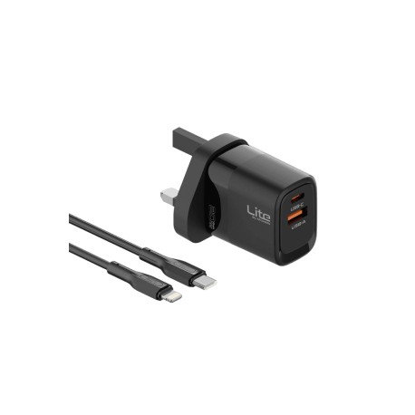 شاحن Moxedo Lite 20W GaN وكابل USB-C - أسود