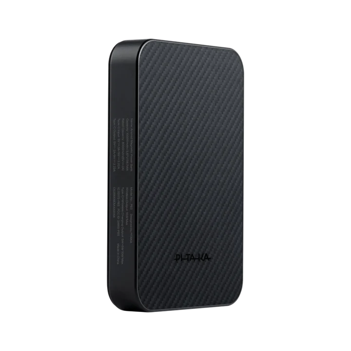 باور بانك مغناطيسي Aramid Qi2 بسعة 10000mAh من Pitaka - أسود/رمادي
