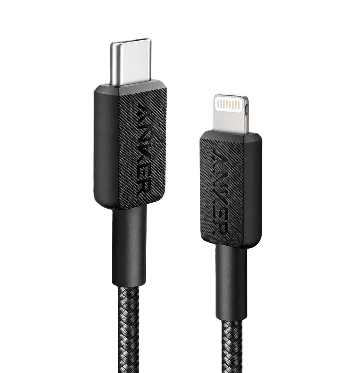 كابل Anker 322 USB-C إلى Lightning مجدول بطول 6 قدم (A81B6H11) - أسود