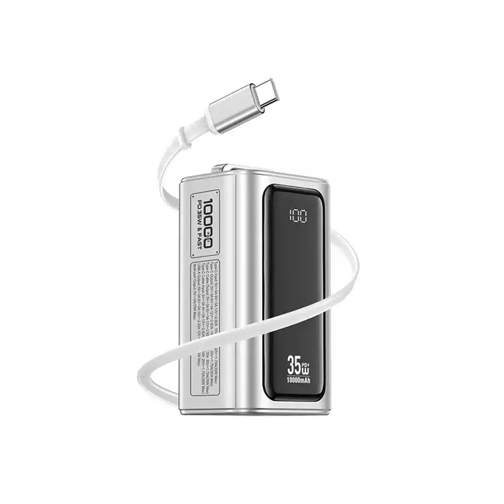 باوربانك XUNDD PD 35W 10000mAh مع كابل USB-C مدمج