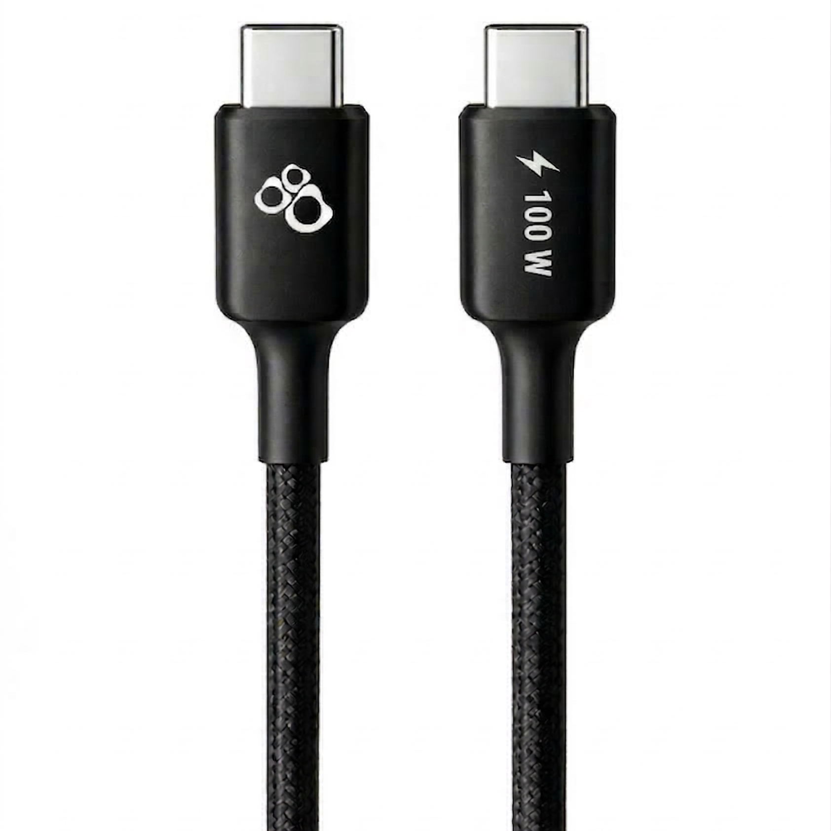 كابل Qable للشحن السريع بمنفذ USB-C إلى USB-C بقوة ١٠٠ واط — بطول مترين - أسود