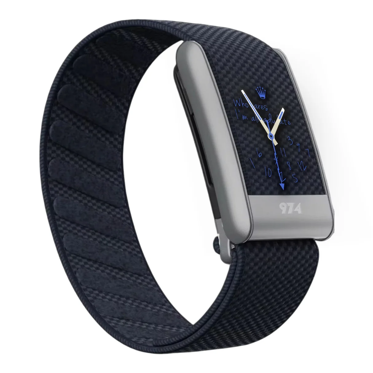 سير 974 Bands Clock Sketch Design Peak Soft Fabric لجهاز Whoop 5.0 - كحلي