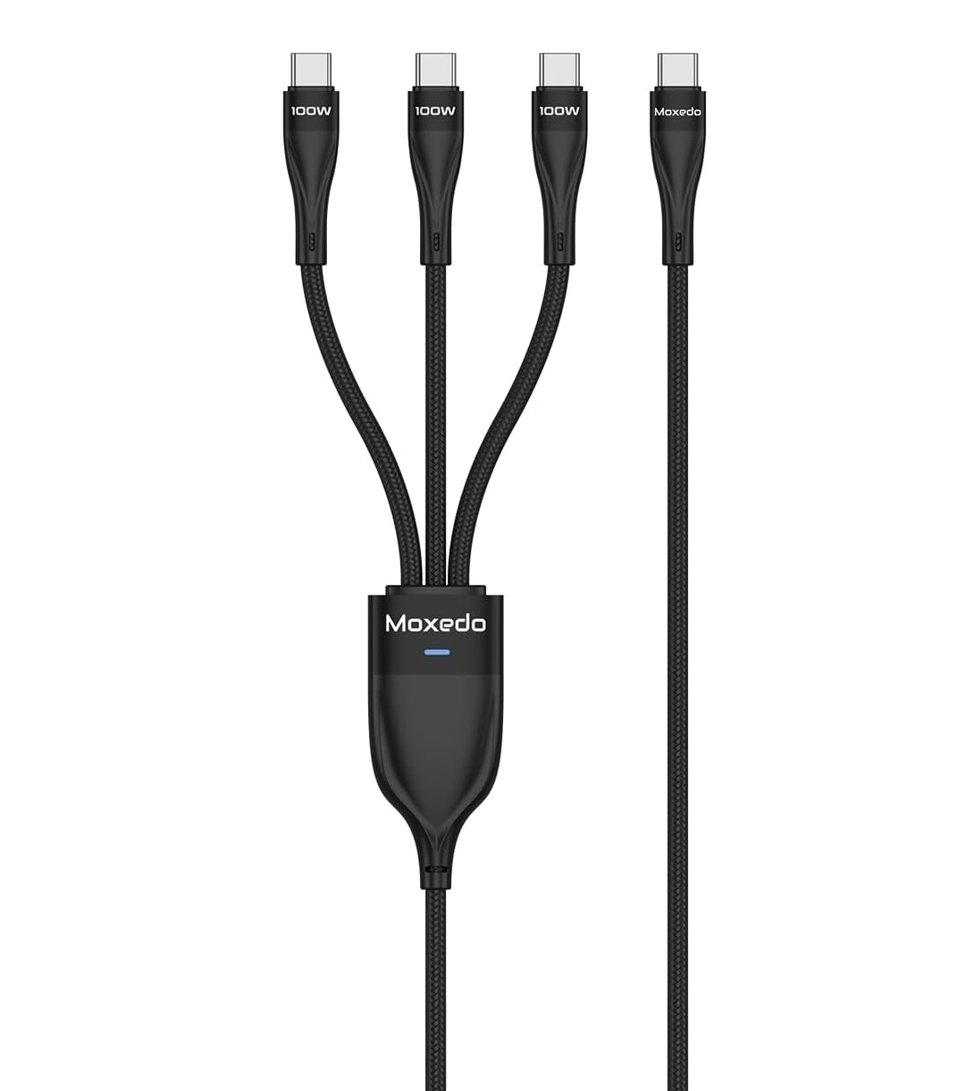Moxedo 3 in 1 100W USB-C to C+C+C Charging Cable 1.5m