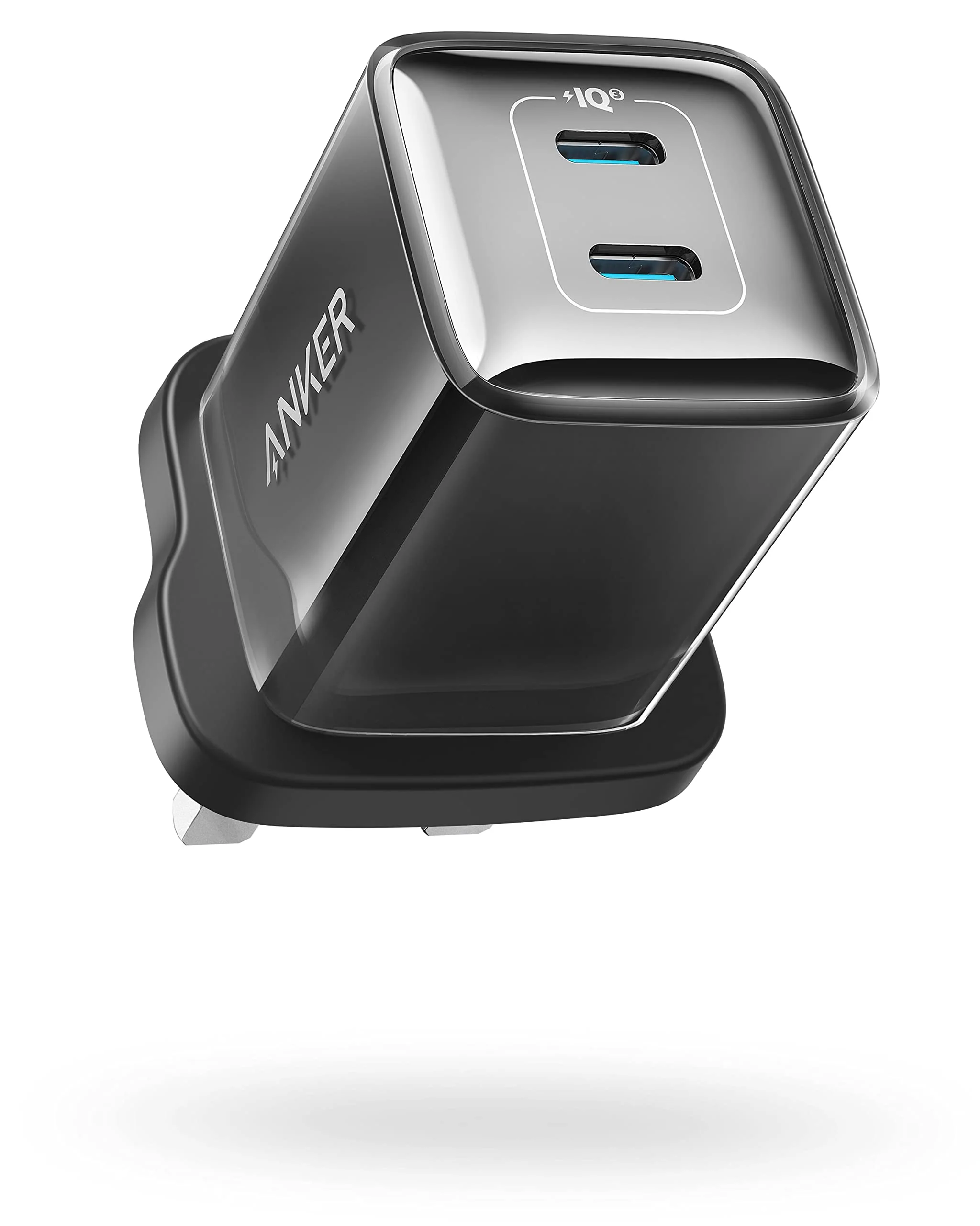 شاحن Anker 521 Nano Pro بقوة 40 واط بمنفذين USB-C – أسود